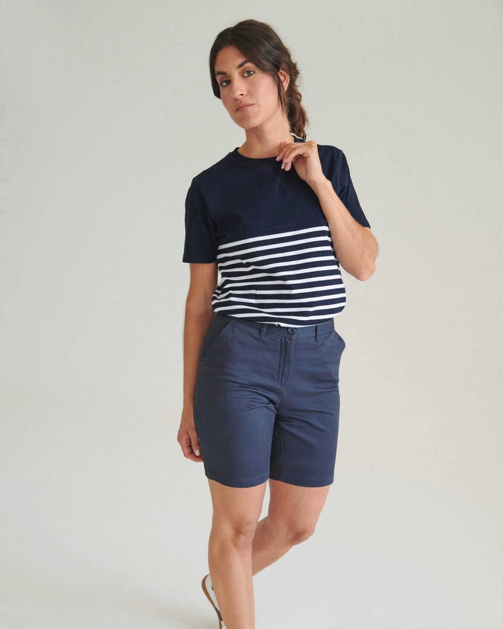 Bermudas & Shorts personnalisable FRONT ROW Short Chino Stretch Femme