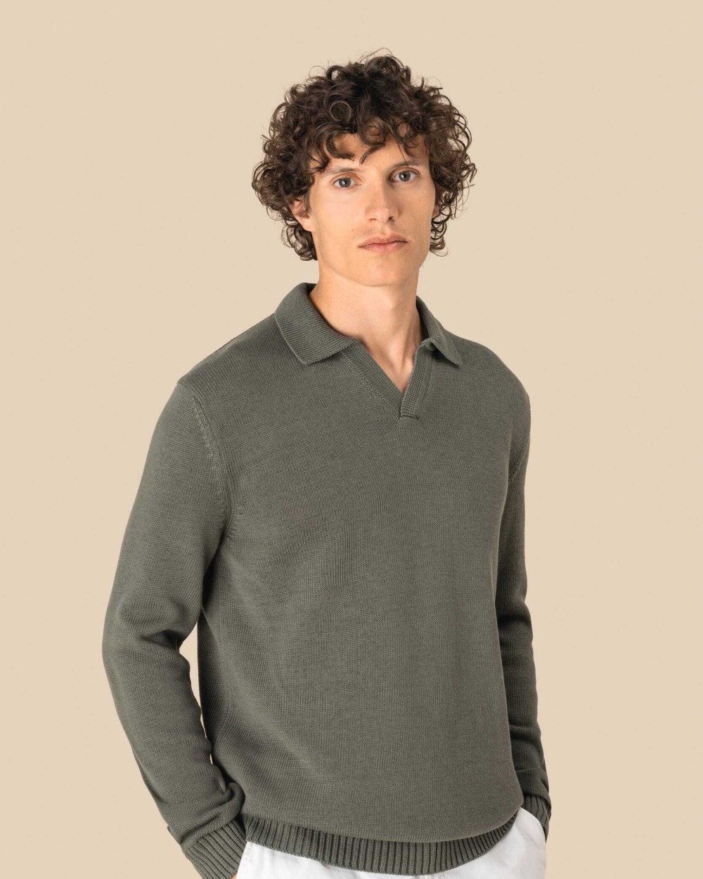 SPASSO Herrenpullover mit Polokragen Pullovers personalisierbar