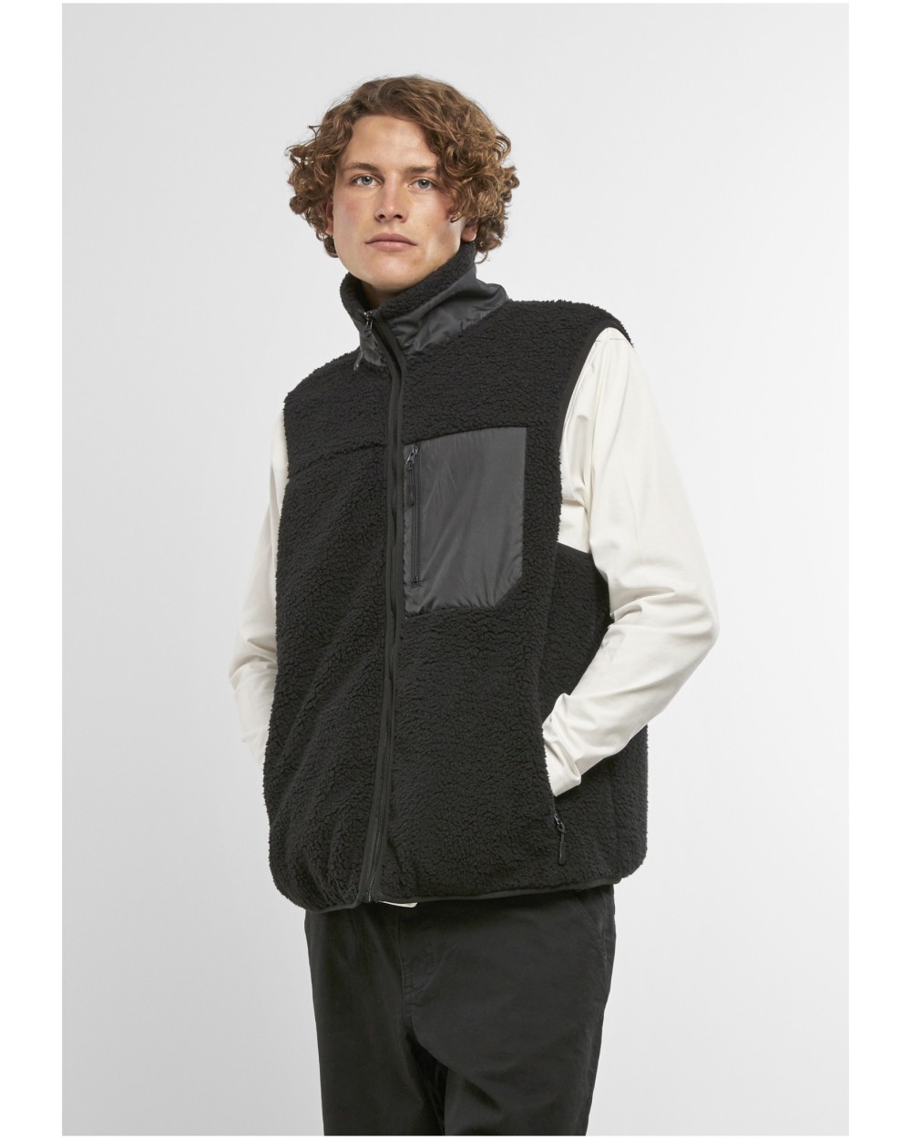 Jassen NEW MORNING STUDIOS Bonded Sherpa Vest voor bedrukking &amp; borduring