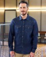VELILLA MEN'S LONG-SLEEVE STRETCH DENIM SHIRT Hemden personalisierbar