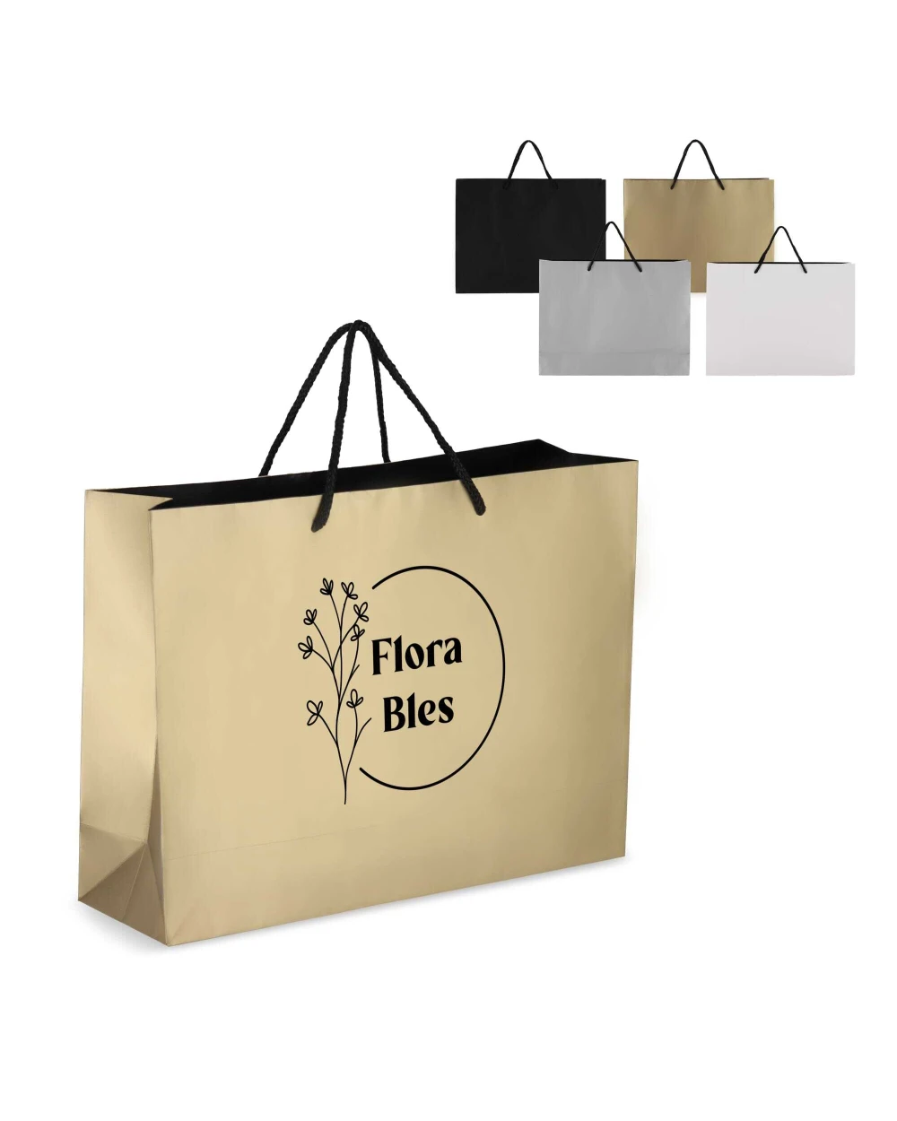Tote bags personnalisable 4DO Sac cadeau en papier 40 x 12 x 30cm 200g/m²