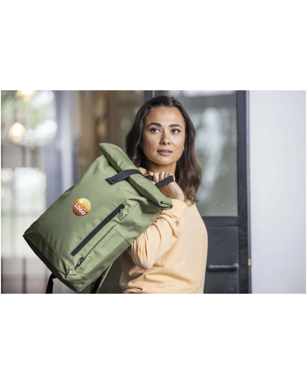 Tassen & Zakken 4DO Byron 15,6" rugzak van GRS RPET met opgerolde bovenkant 18 L voor bedrukking &amp; borduring