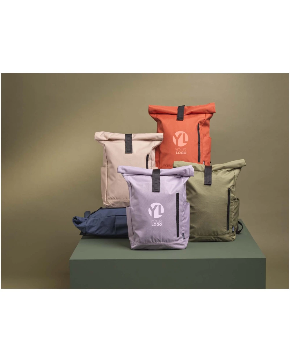 4DO Byron 15,6" GRS RPET Roll-Top Rucksack 18 L Taschen personalisierbar