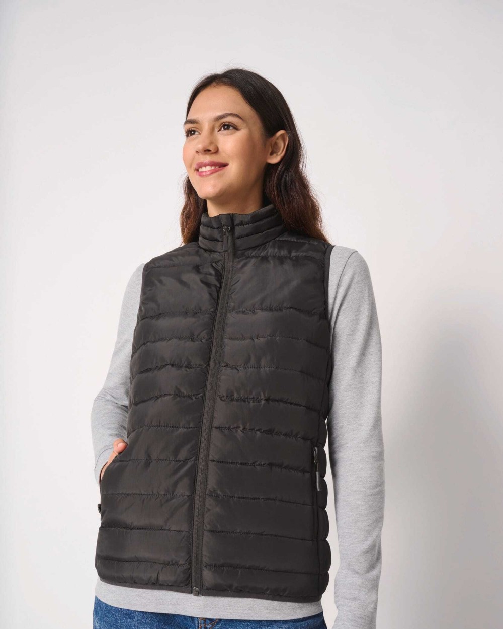 IDEAL BASIC BRAND Damen gestepptes Bodywarmer Jacken personalisierbar