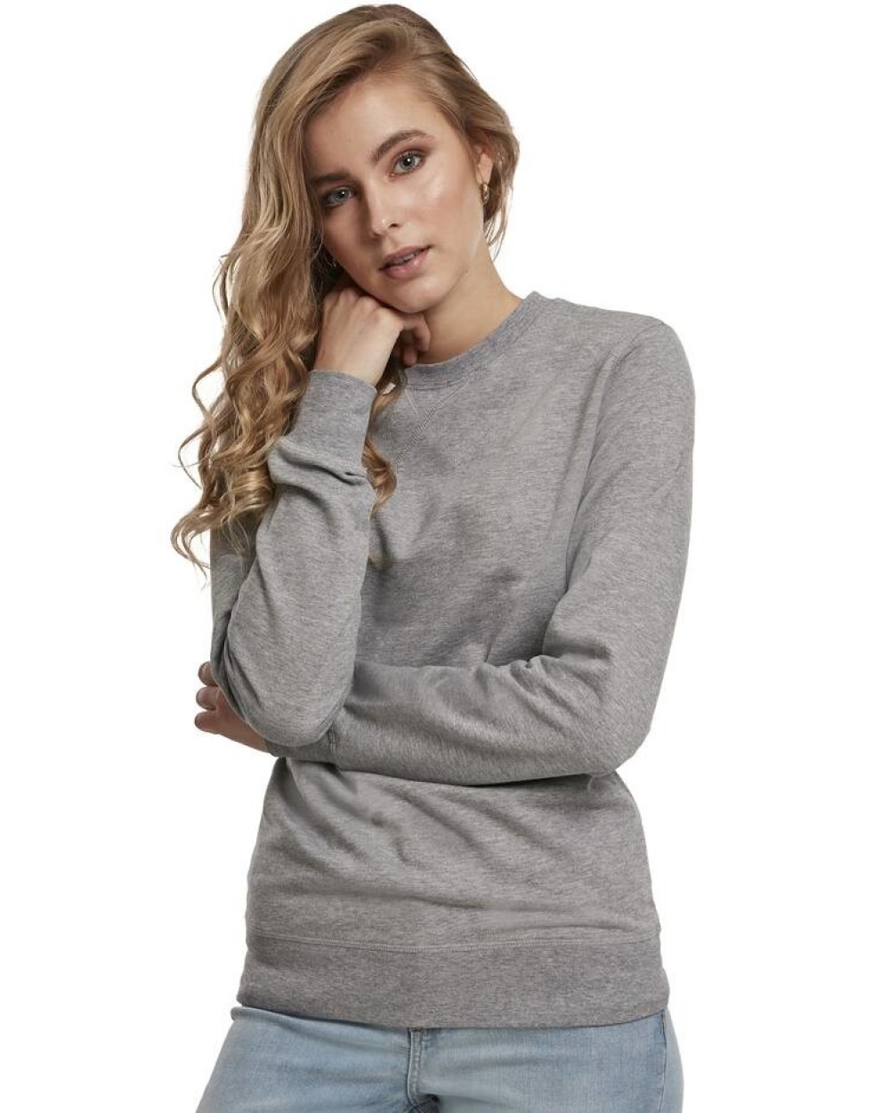 Sweaters & hoodies BUILD YOUR BRAND LADIES LIGHT CREWNECK voor bedrukking &amp; borduring