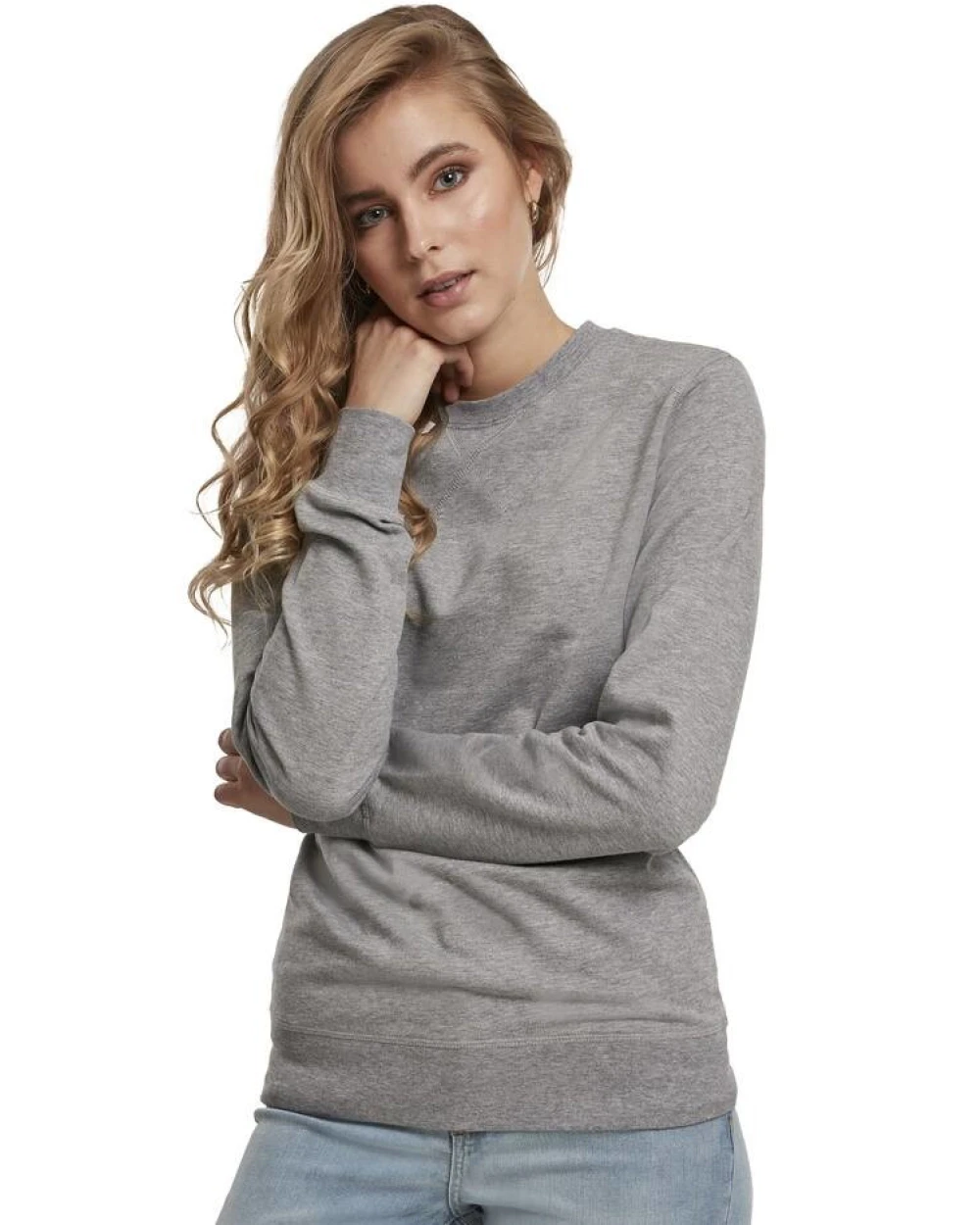 Sweaters & hoodies BUILD YOUR BRAND LADIES LIGHT CREWNECK voor bedrukking &amp; borduring