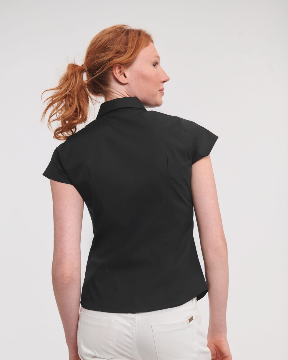 RUSSELL LADIES' SHORT SLEEVE FITTED STRETCH SHIRT Hemden personalisierbar