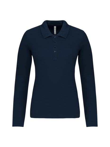 KARIBAN Polo piqué manches longues femme /api/colors/b68891a9-1d28-4f7a-8deb-775c45027afd personnalisable
