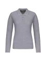 KARIBAN Polo piqué manches longues femme /api/colors/a37ac46b-201c-43db-9085-8f3a99c04b1c personnalisable
