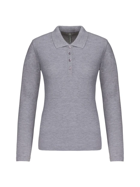 KARIBAN Polo piqué manches longues femme /api/colors/a37ac46b-201c-43db-9085-8f3a99c04b1c personnalisable