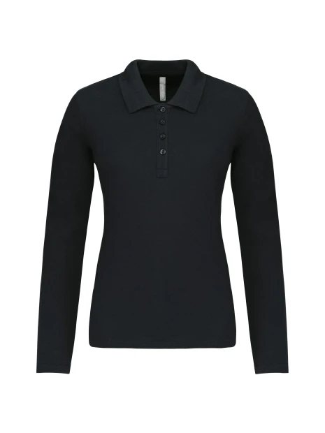 KARIBAN Polo piqué manches longues femme /api/colors/b9fdad4a-5e94-45cb-8c03-c08b349b28c3 personnalisable