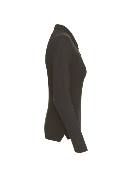 KARIBAN Polo piqué manches longues femme /api/colors/3664e9be-231a-44a8-bacd-707b001b474c personnalisable