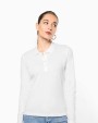 KARIBAN Damen Langarm-Polohemd. Baumwollpiqué Poloshirts personalisierbar