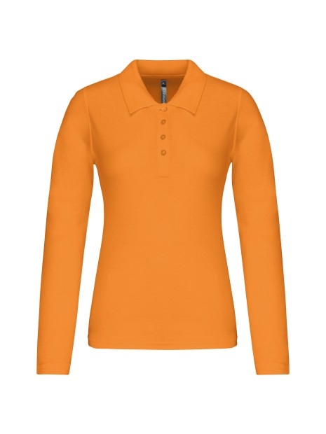 KARIBAN Polo piqué manches longues femme /api/colors/d51260d5-b263-4200-988d-ee19f414959e personnalisable