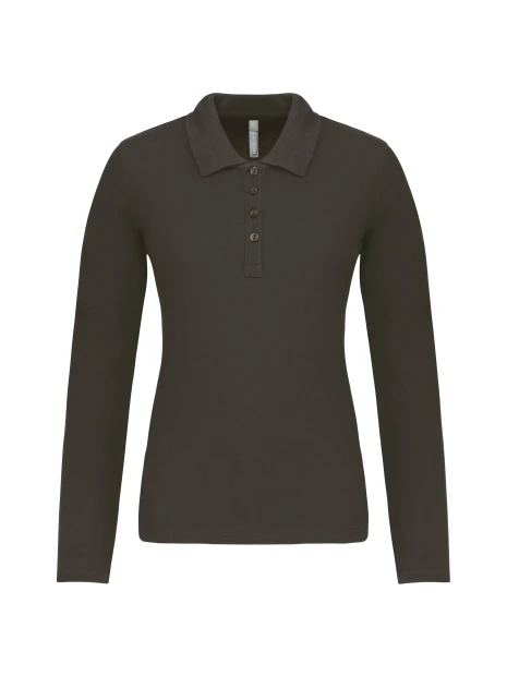 KARIBAN Polo piqué manches longues femme /api/colors/3664e9be-231a-44a8-bacd-707b001b474c personnalisable