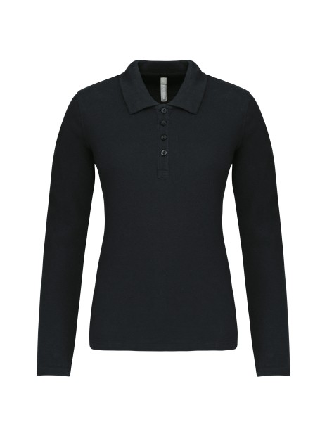 KARIBAN Polo piqué manches longues femme /api/colors/b9fdad4a-5e94-45cb-8c03-c08b349b28c3 personnalisable