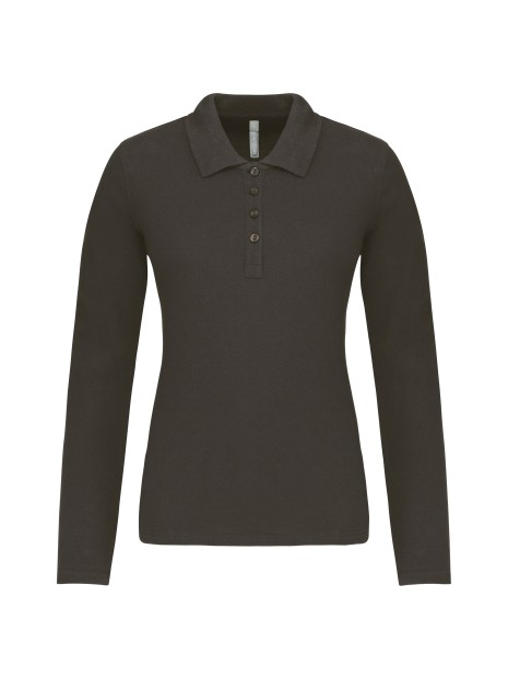 KARIBAN Polo piqué manches longues femme /api/colors/3664e9be-231a-44a8-bacd-707b001b474c personnalisable