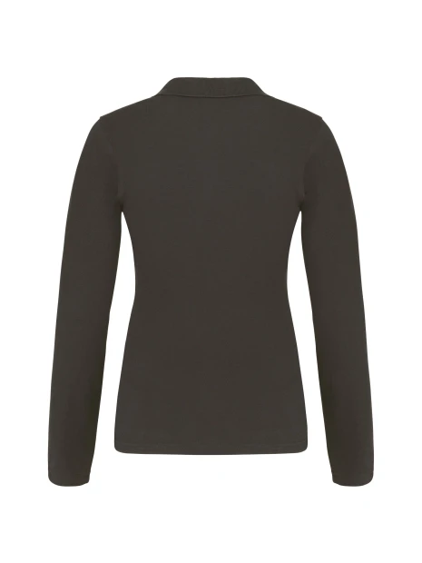 KARIBAN Polo piqué manches longues femme /api/colors/3664e9be-231a-44a8-bacd-707b001b474c personnalisable
