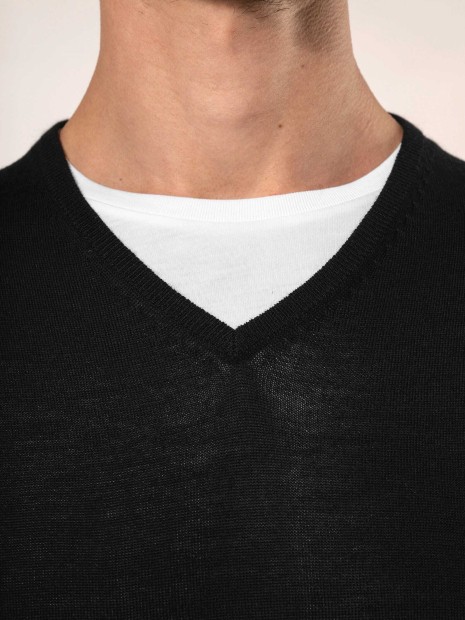 Pulls à personnaliser KARIBAN Pull Mérinos col V homme 