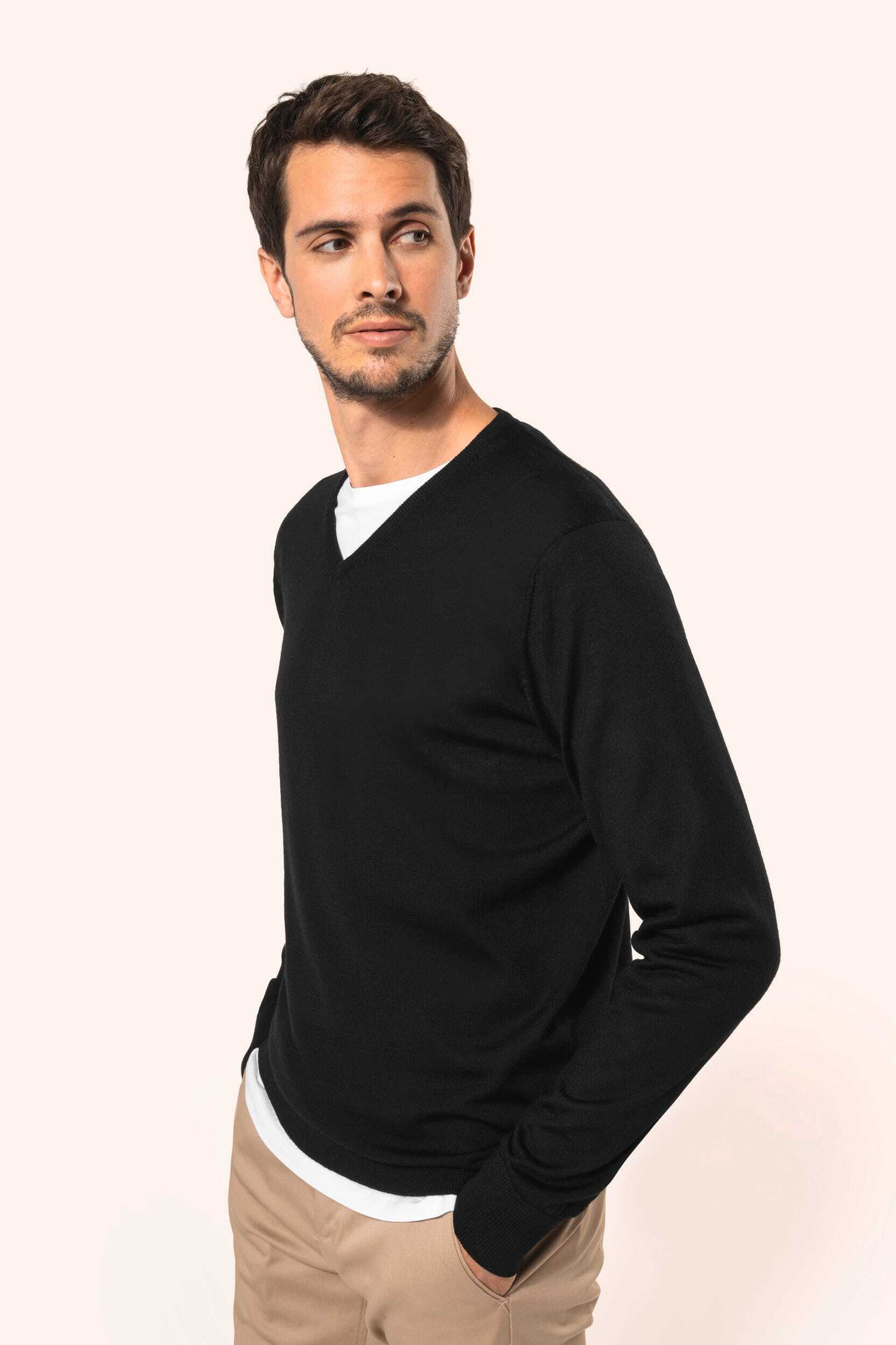 Pulls personnalisable KARIBAN Pull Mérinos col V homme