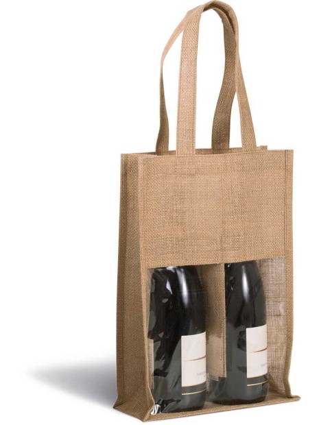 KIMOOD Sac porte-bouteilles en jute  personnalisable