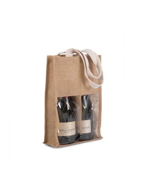 KIMOOD Sac porte-bouteilles en jute /api/colors/69701f53-78a9-4fa4-aa10-cf13b1e0959d personnalisable