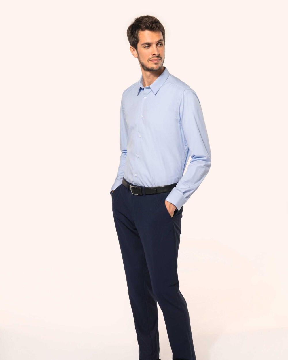 Chemises personnalisable KARIBAN Chemise popeline manches longues homme