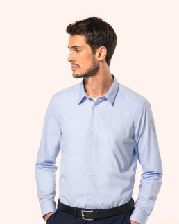 Chemise popeline manches longues homme