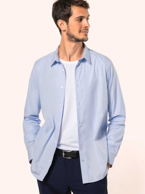 Chemises à personnaliser KARIBAN Chemise popeline manches longues homme 