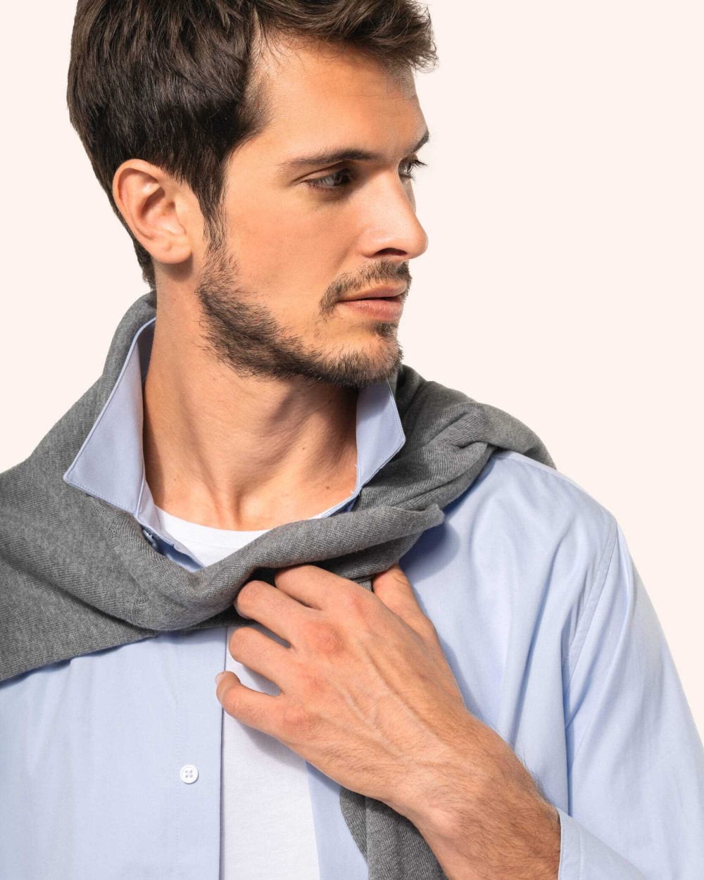 Chemises personnalisable KARIBAN Chemise popeline manches longues homme