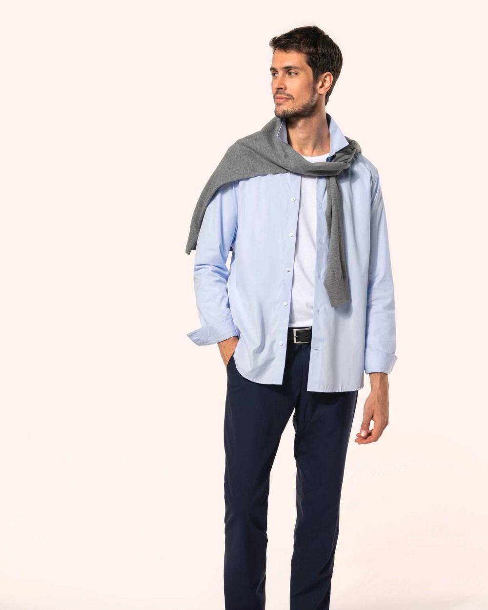 Chemises personnalisable KARIBAN Chemise popeline manches longues homme