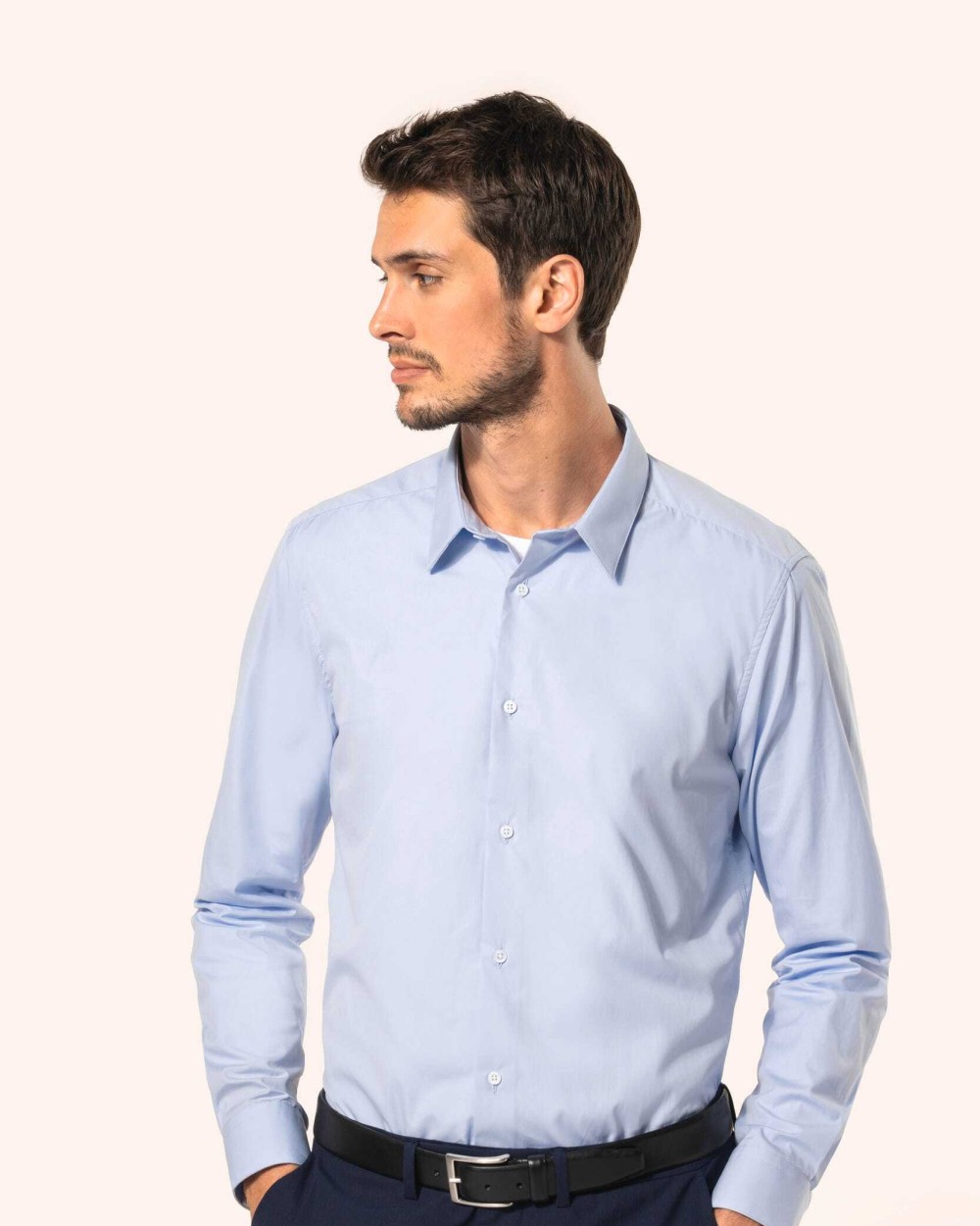 Chemises personnalisable KARIBAN Chemise popeline manches longues homme