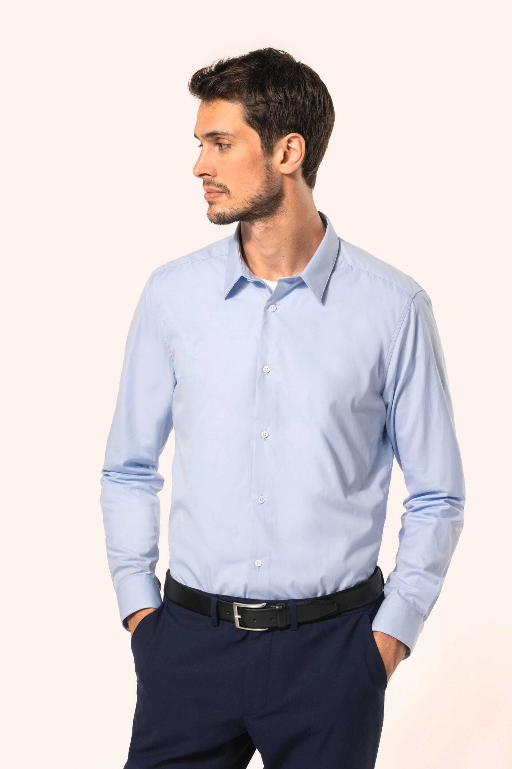 Chemises personnalisable KARIBAN Chemise popeline manches longues homme