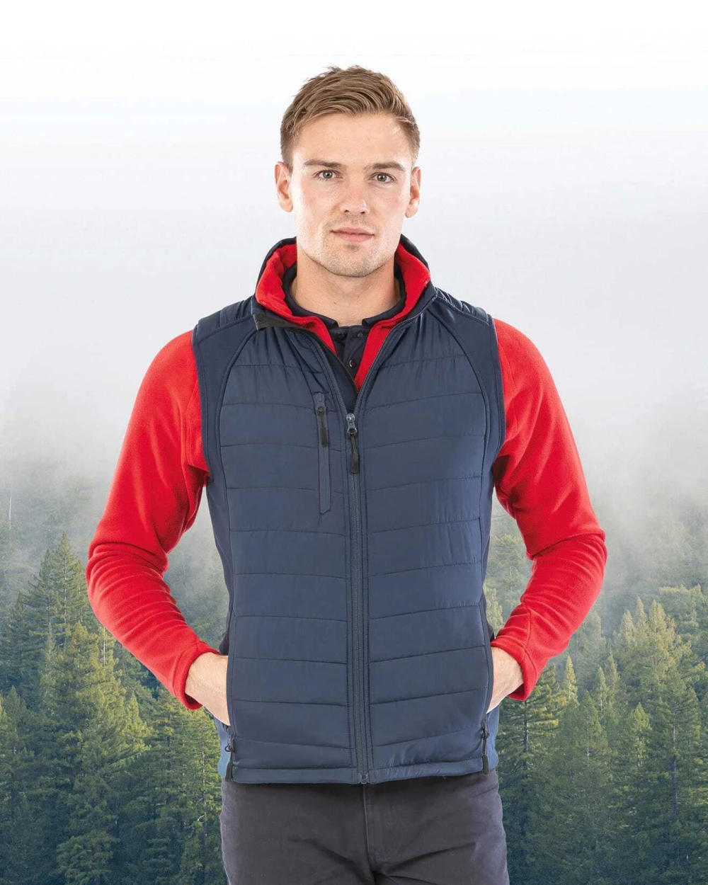 Softshells RESULT Black compass gewatteerde softshell bodywarmer voor bedrukking &amp; borduring