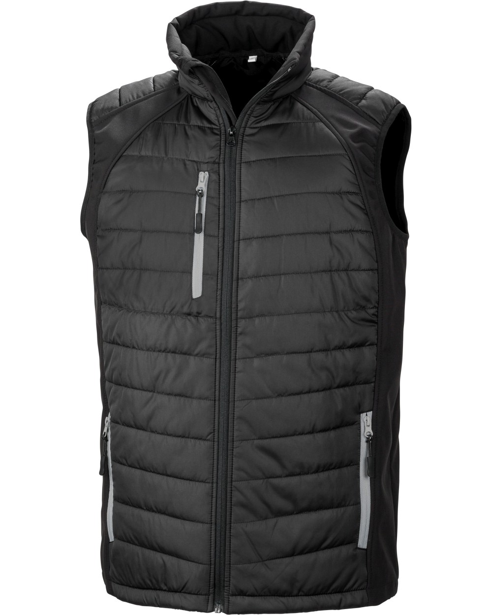 Softshells RESULT Black compass gewatteerde softshell bodywarmer voor bedrukking &amp; borduring