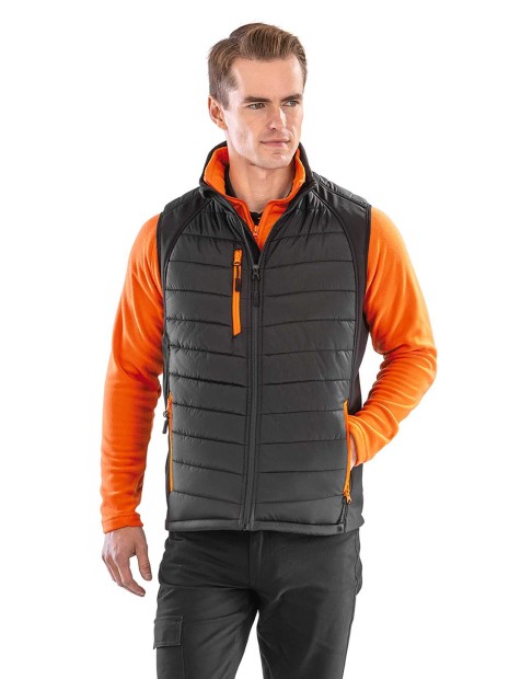 Softshells à personnaliser RESULT Gilet softshell rembourré black compass recyclé 