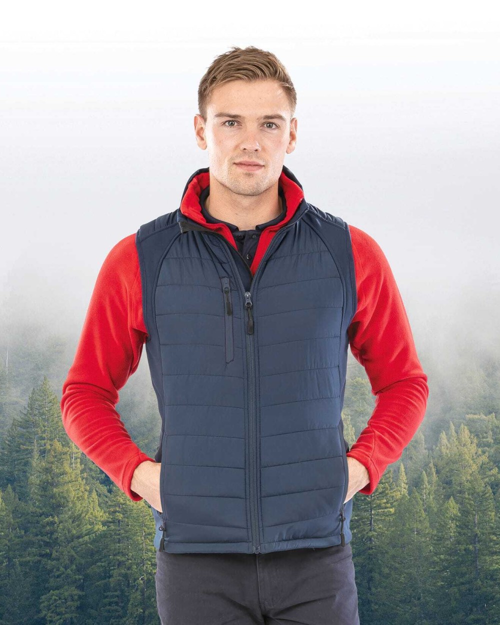 RESULT Black compass padded soft shell gilet Softshells personalisierbar