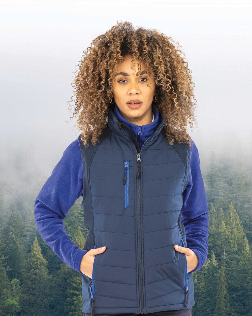 RESULT Black compass padded soft shell gilet Softshells personalisierbar