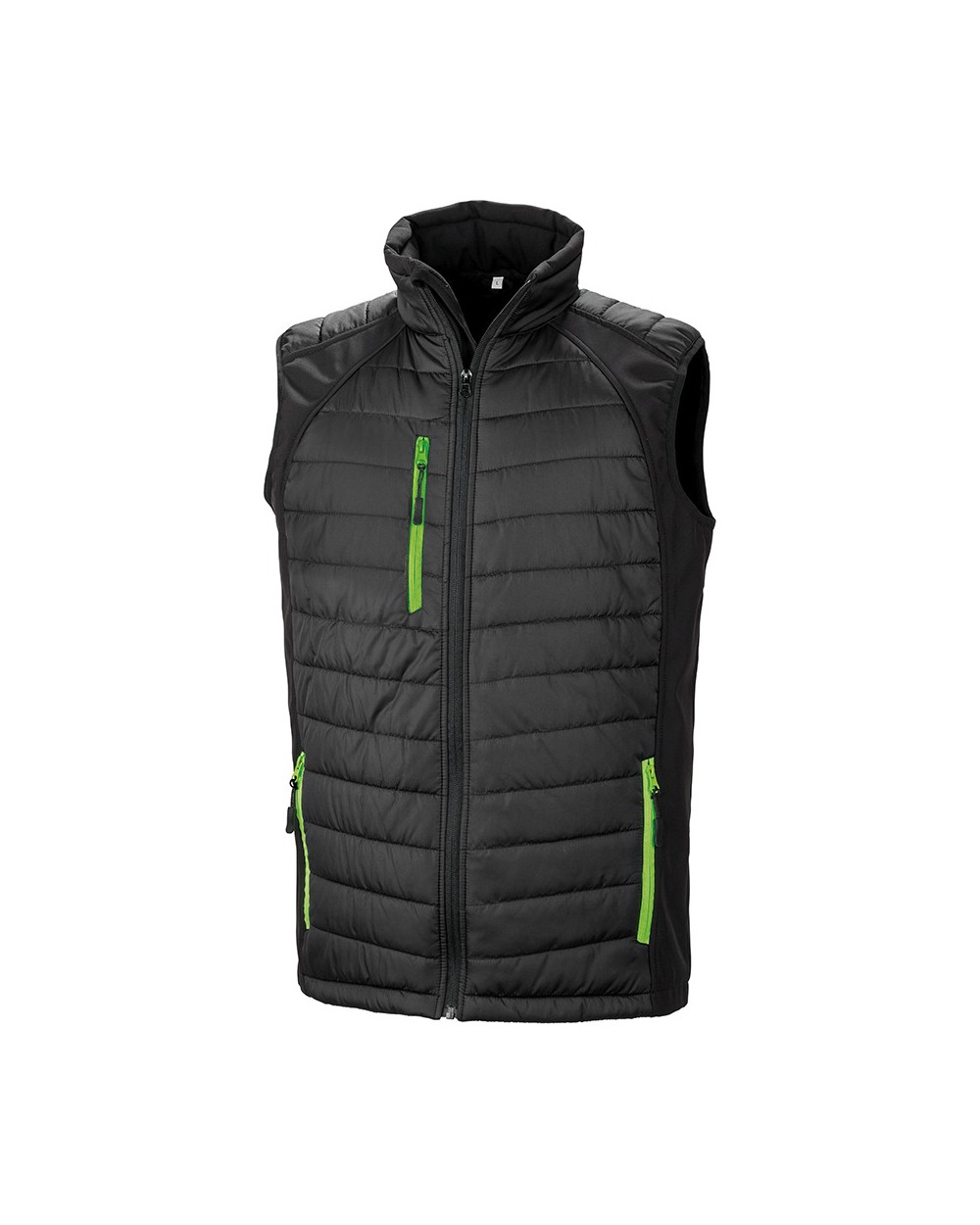 Softshells RESULT Black compass gewatteerde softshell bodywarmer voor bedrukking &amp; borduring