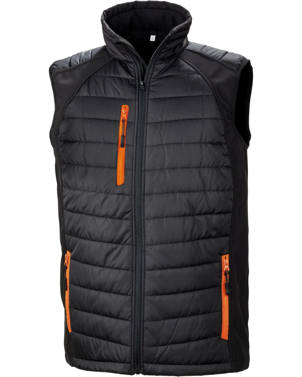 Softshells RESULT Black compass gewatteerde softshell bodywarmer voor bedrukking &amp; borduring