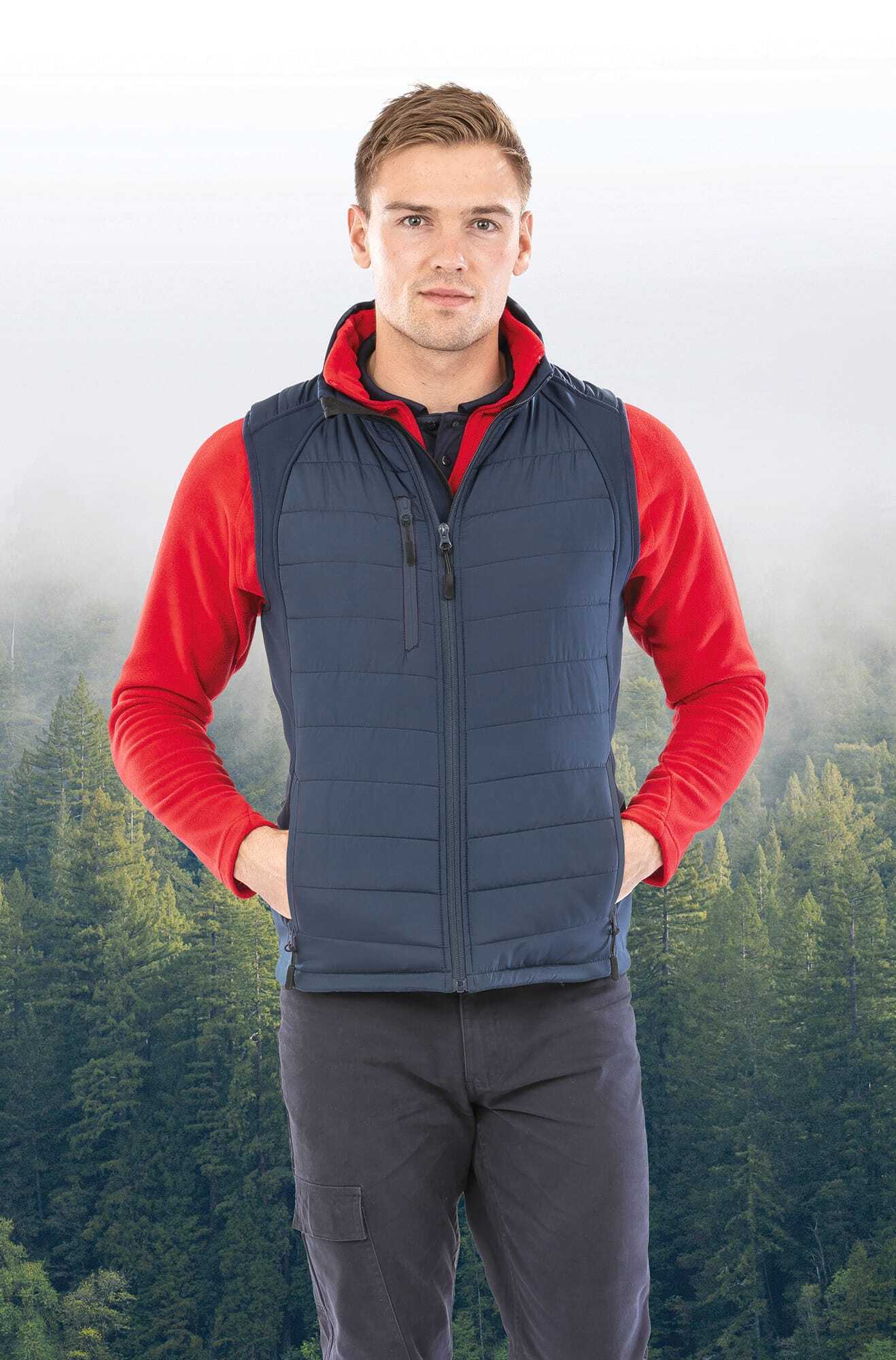 Softshells personnalisable RESULT Gilet softshell rembourré black compass recyclé