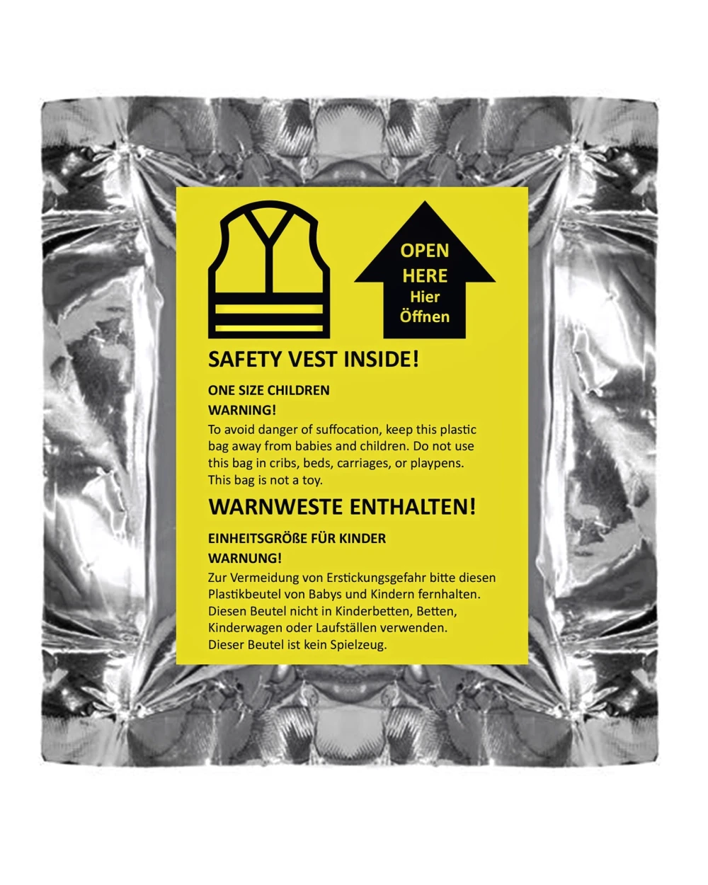 Fluo vestjes KORNTEX Children´s Safety vest in mini vacuum packaging “Billund” voor bedrukking &amp; borduring