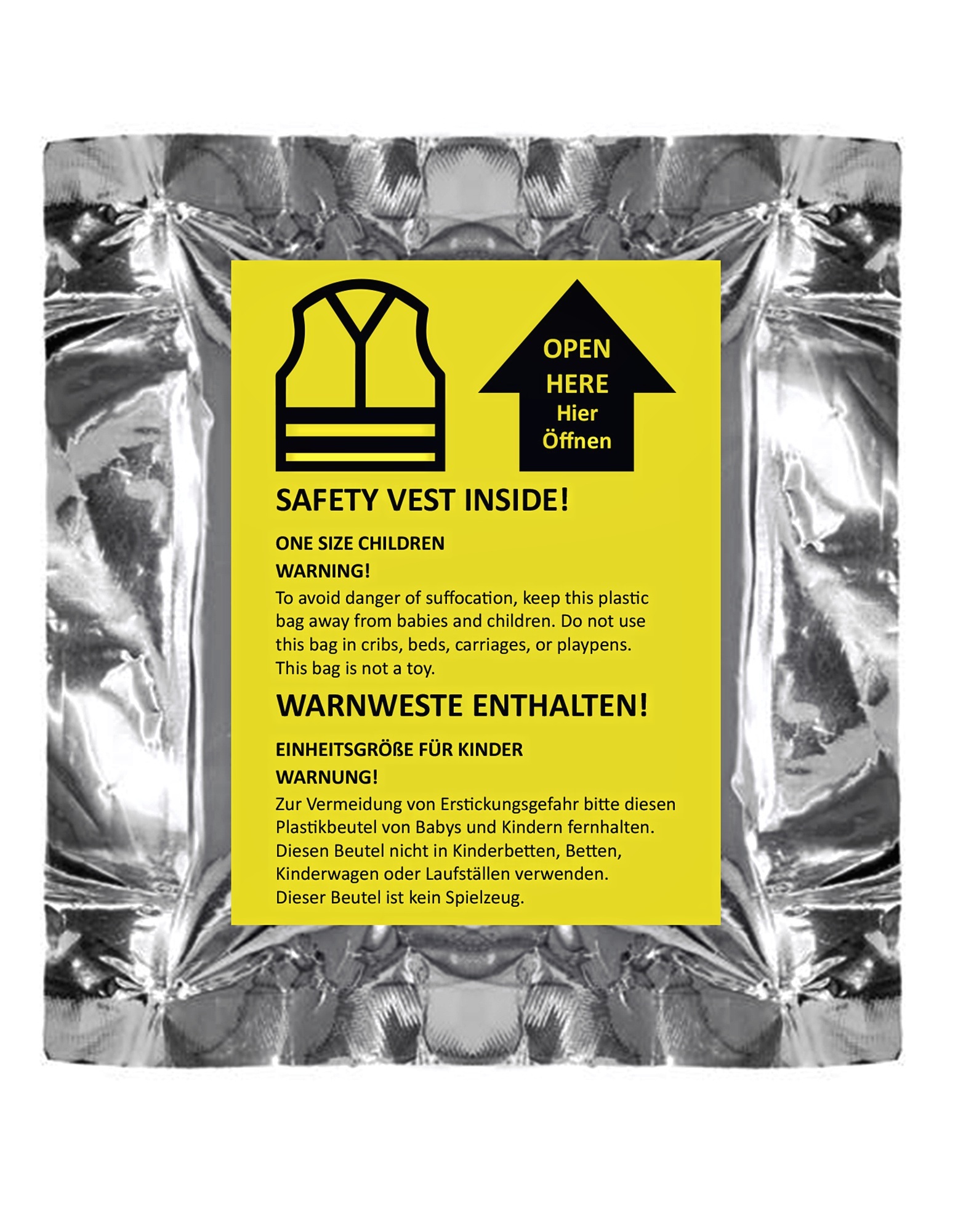 Fluo vestjes KORNTEX Children´s Safety vest in mini vacuum packaging “Billund” voor bedrukking &amp; borduring
