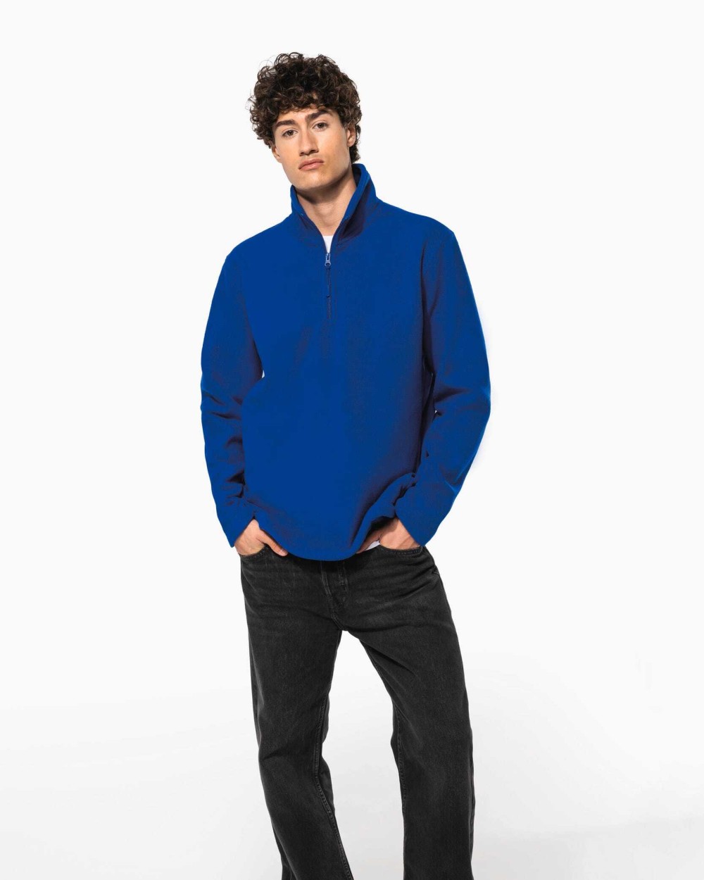 KARIBAN Enzo > Mikrofleece Pullover 1/4 Zip Polar Fleeces personalisierbar
