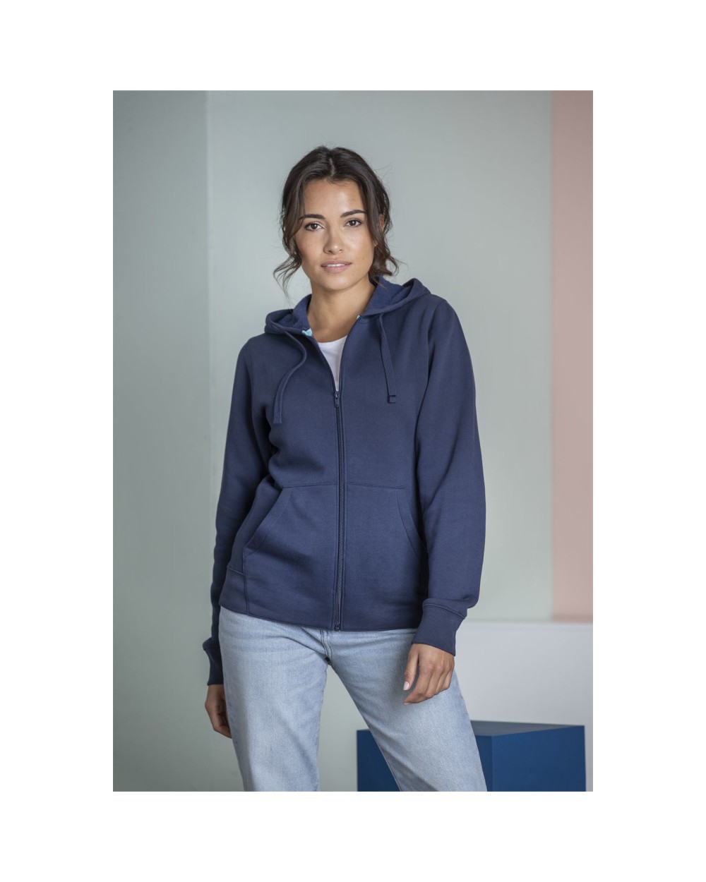 Sweaters & hoodies ELEVATE Ruby dames biologische hoodie met volledige rits voor bedrukking &amp; borduring