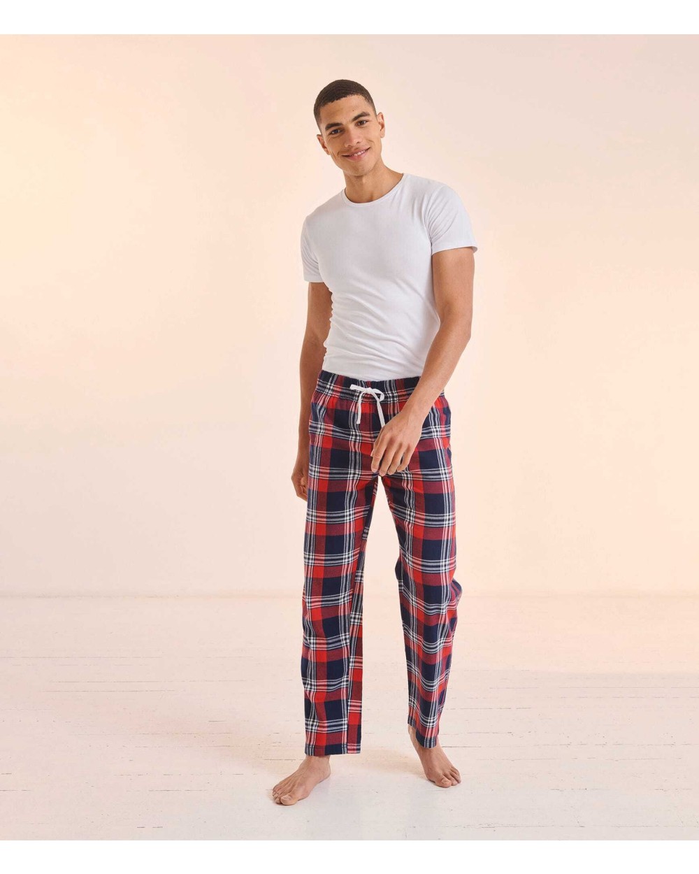 Broeken SKINNIFIT Men's tartan lounge broek voor bedrukking &amp; borduring