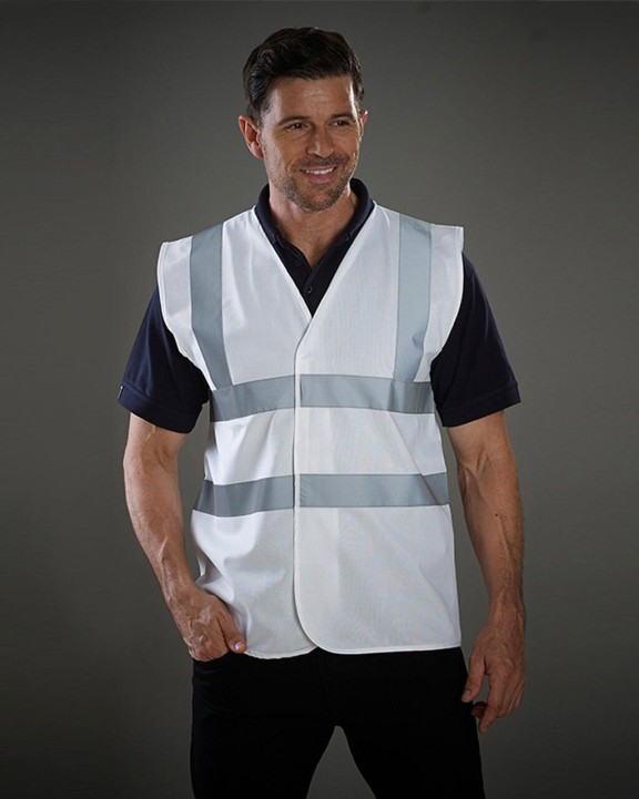Gilets de sécurité personnalisable YOKO Fluo 2 Band+Brace Waistcoat