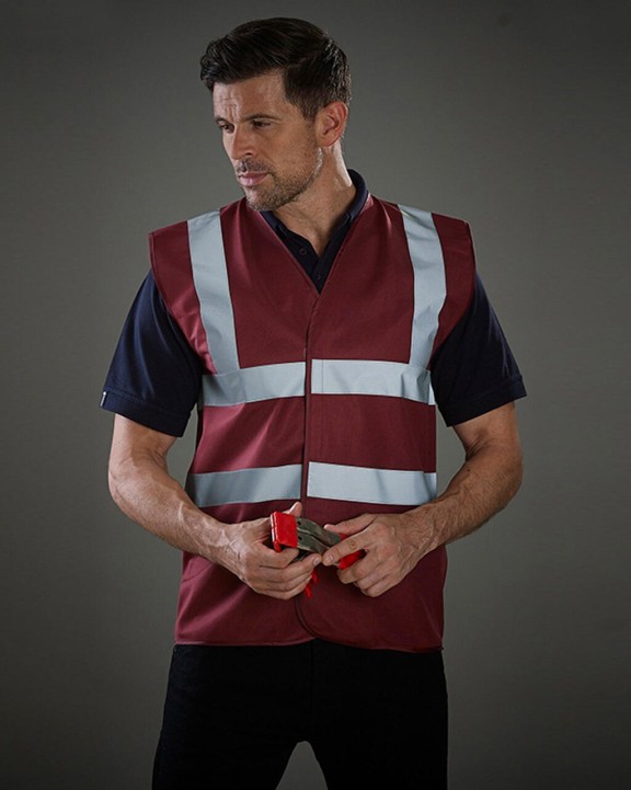 Gilets de sécurité personnalisable YOKO Fluo 2 Band+Brace Waistcoat
