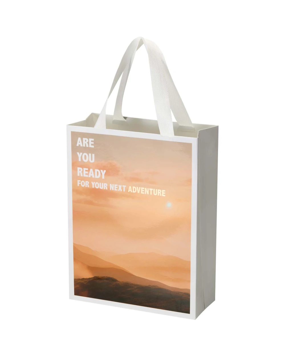 4DO Smartfold Papiertüte, 210 g/m², mit Bandgriffen und matter Laminierung – 24 x 10 x 32 cm Taschen personalisierbar