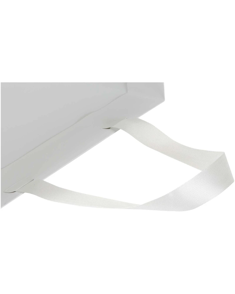 Tassen & Zakken 4DO Smartfold papieren tas van 210 g/m² met lintgrepen en een glanzende laminaatlaag - 24 x 10 x 32 cm voor bedrukking &amp; borduring